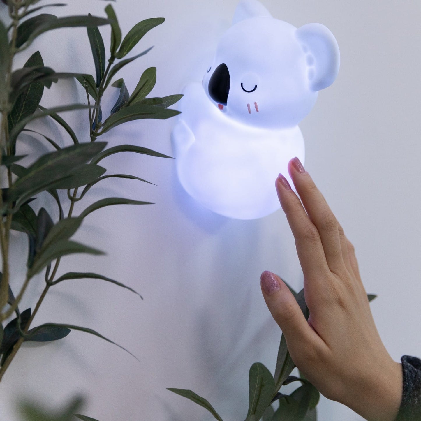Dhink | Medium Colour Changing LED Night Light – White Sleeping Koala