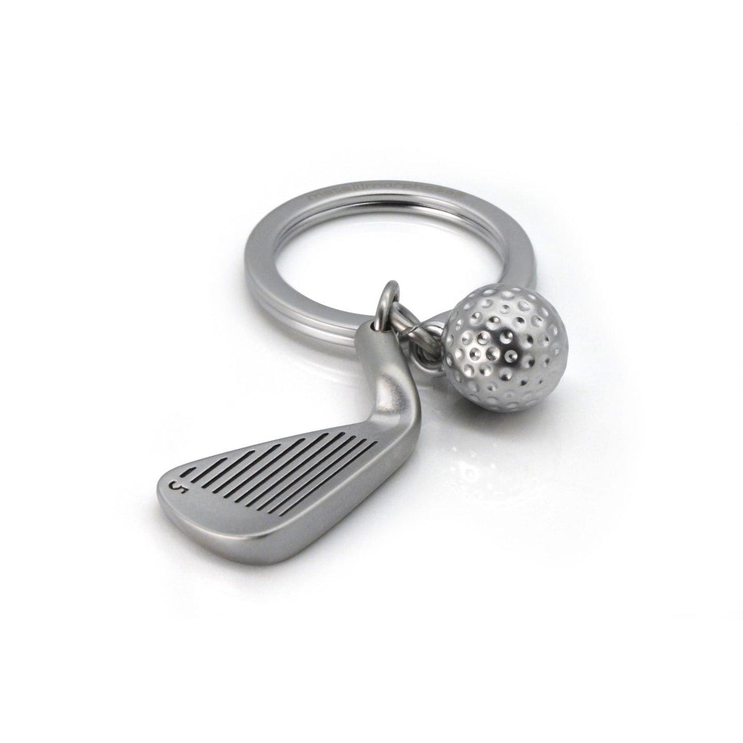 Metalmorphose | Matt Silver Golf Club & Ball Keyring