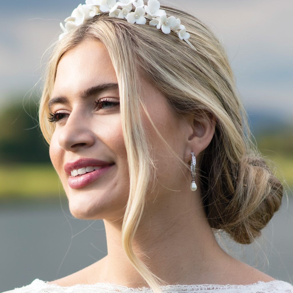 Helsinki Crystal Pearl Hoop Earrings