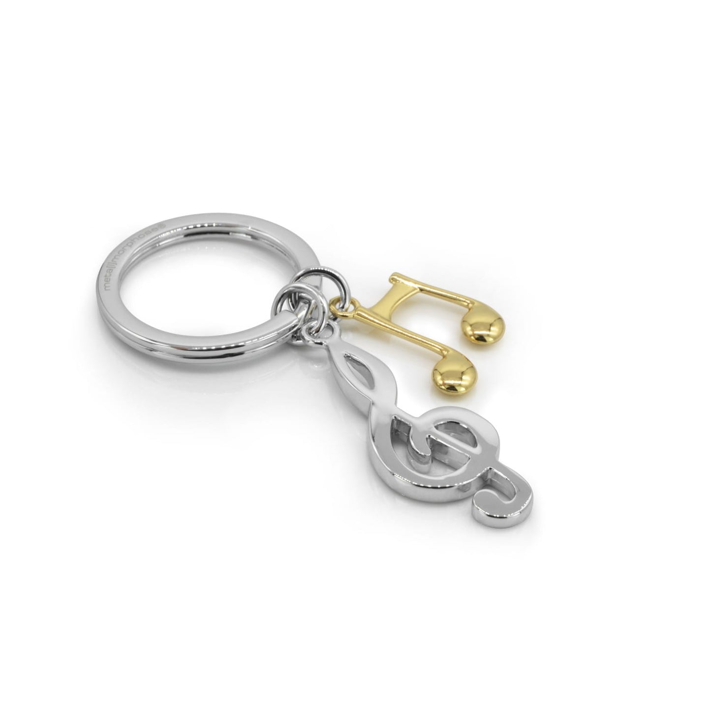 Metalmorphose | Silver & Gold Treble Clef Music Note Keyring