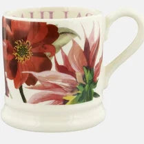 Flowers Red & Pink Dahlia 1/2 Pint Mug