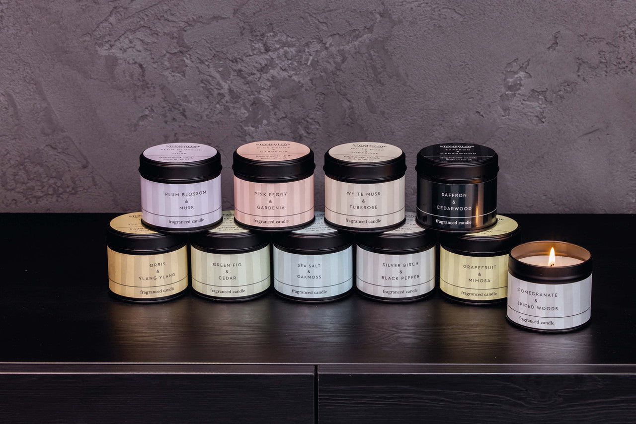 Saffron & Cedarwood Scented Candle Tin