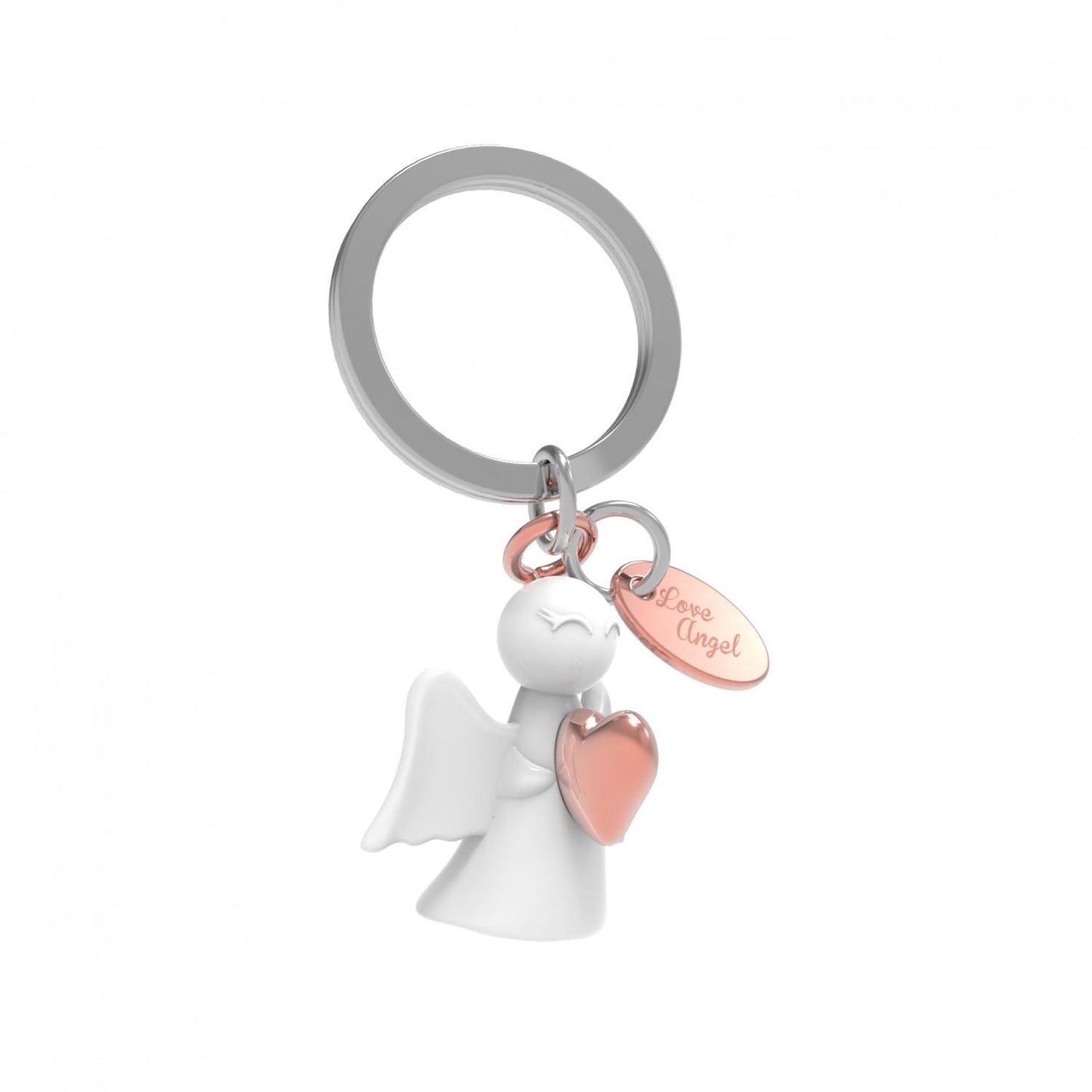 Metalmorphose | White & Rose Gold Angel Keyring