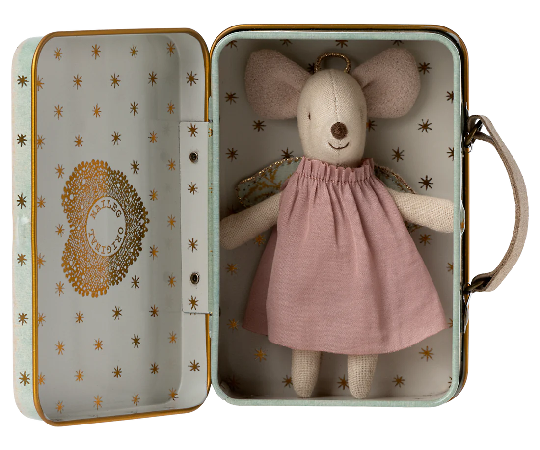 Maileg -Angel mouse in suitcase, Little sister