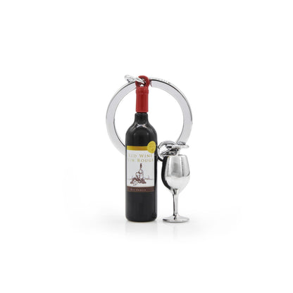 Metalmorphose | Wine Bottle & Glass Keyring