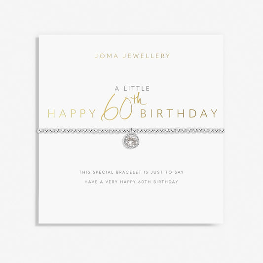 A Little 'Happy 60th Birthday' Bracelet in Silver Plating