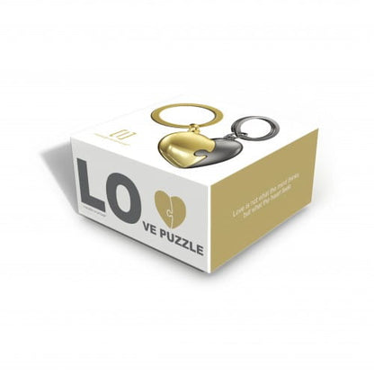 Metalmorphose | 2 Piece Grey & Gold Heart Puzzle Keyring