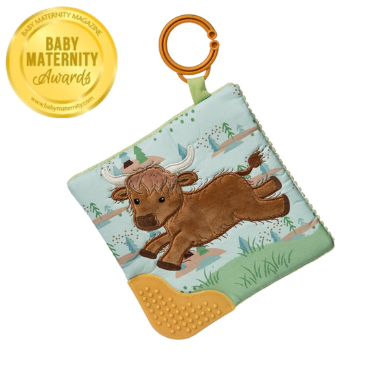 Hetty Highland Cow Crinkle Teether – 6×6″
