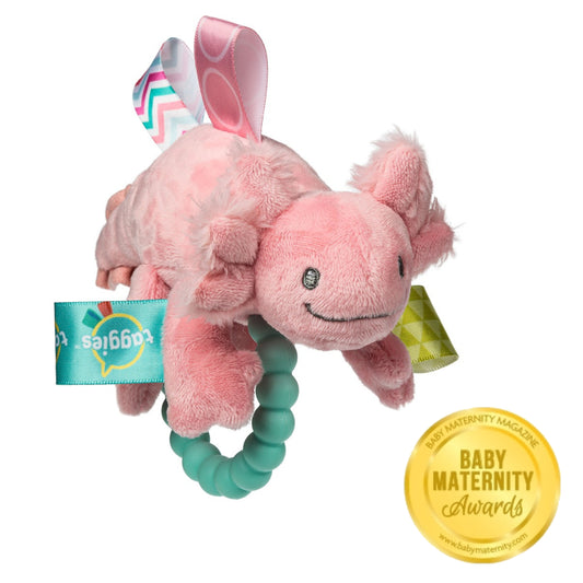 Taggies Lizzy Axolotl Teether Rattle – 9″