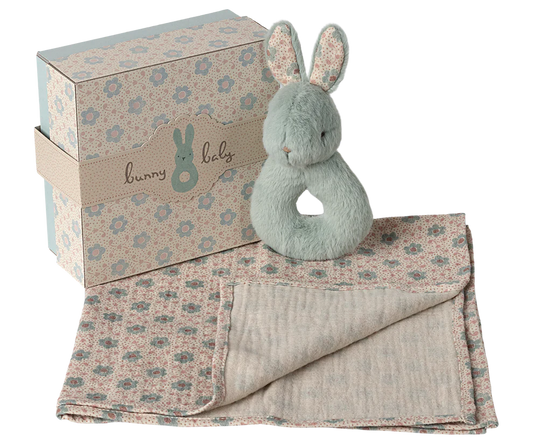 Rabbit rattle set - Mint