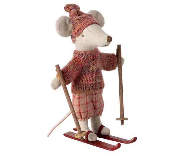 Winter mouse with ski set, Big sister - Rose