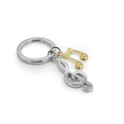 Metalmorphose | Silver & Gold Treble Clef Music Note Keyring