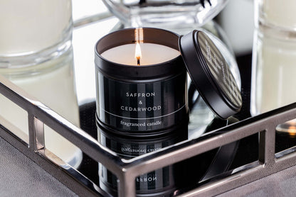Saffron & Cedarwood Scented Candle Tin